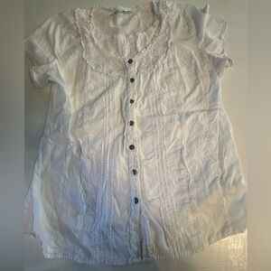 Maurices White Lace Trim Blouse